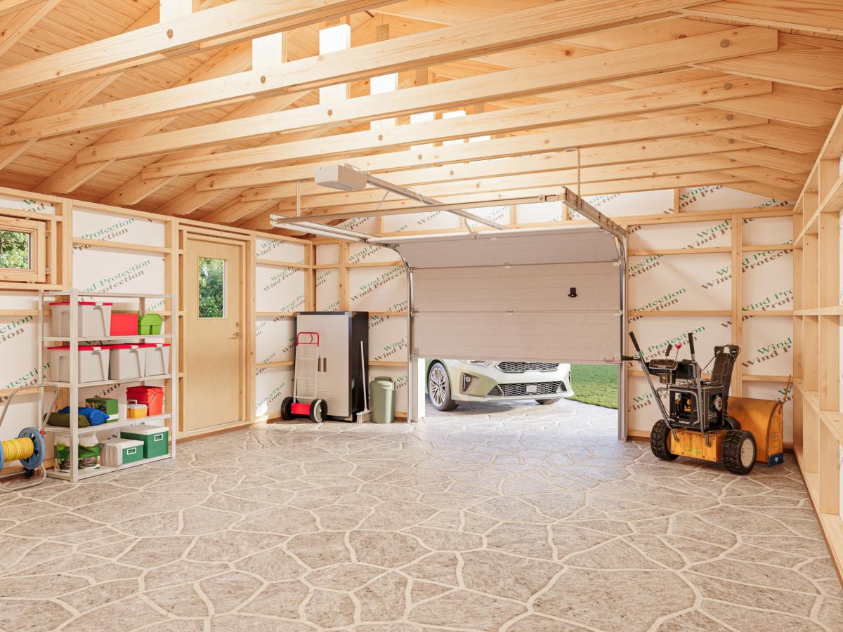 2_Palmako_garage_Andre_28,5_m2_sectional_door_interior_view