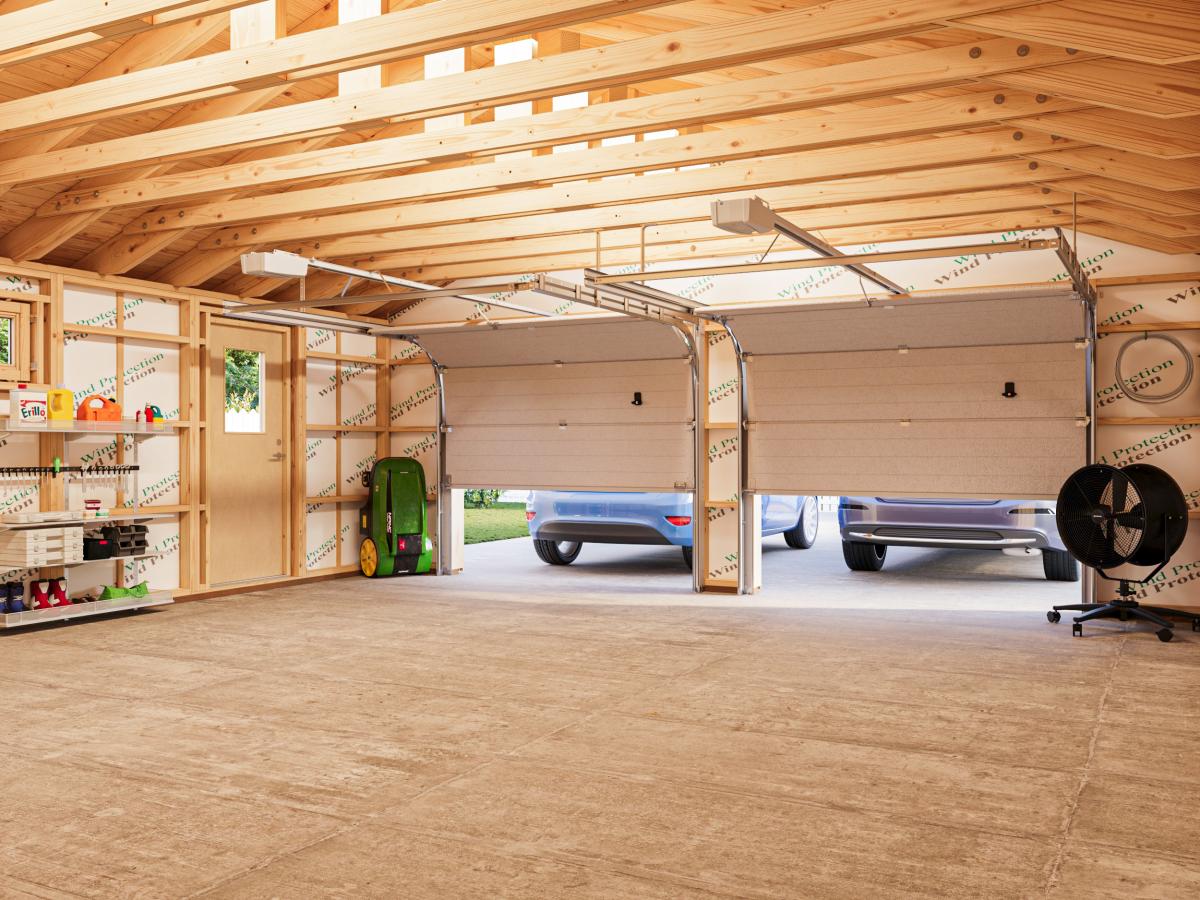 2_Palmako_garage_Andre_44,7_m2_sectional_door_interior_view